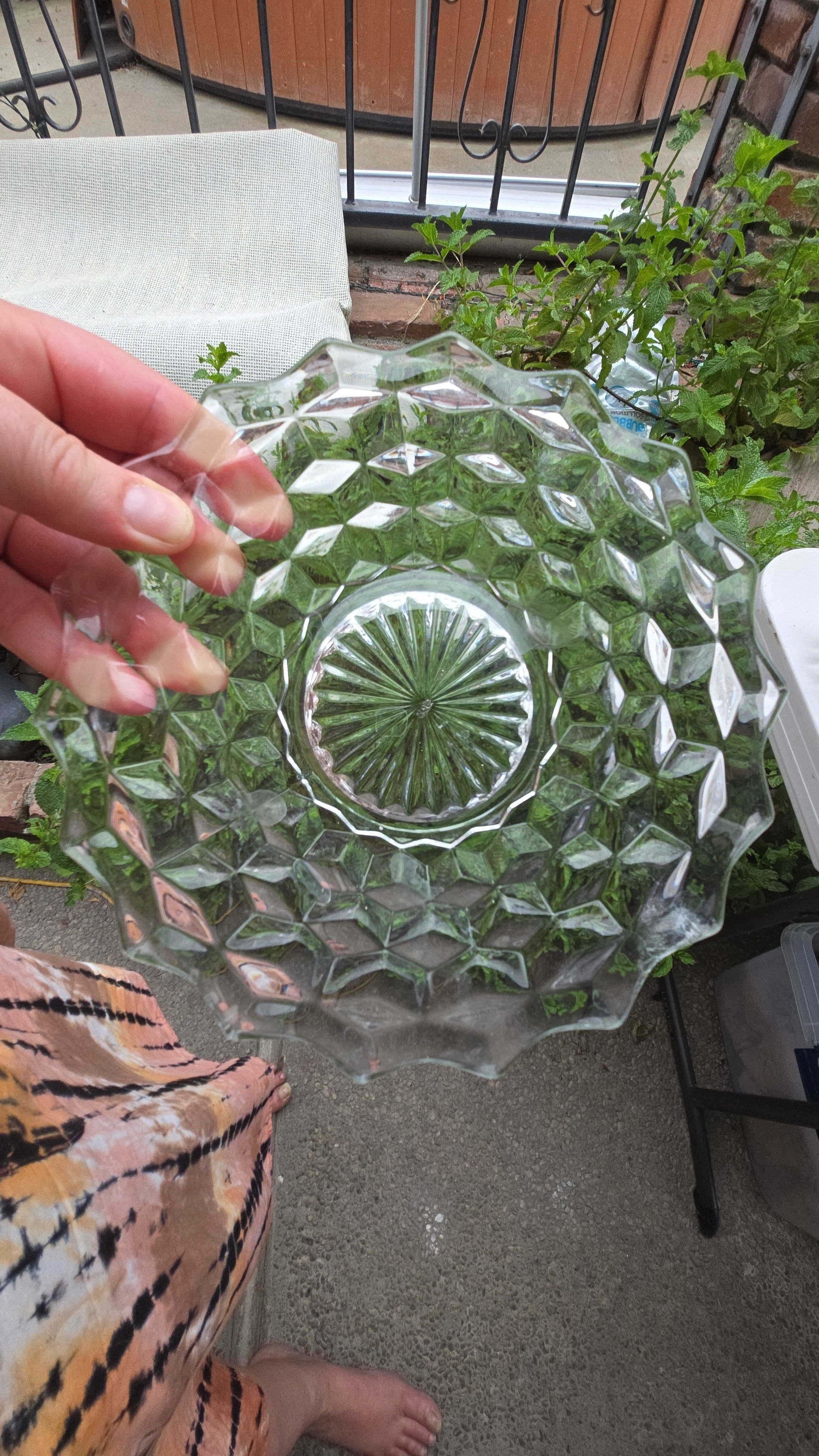 Fostoria American Clear Cubist 7.75"