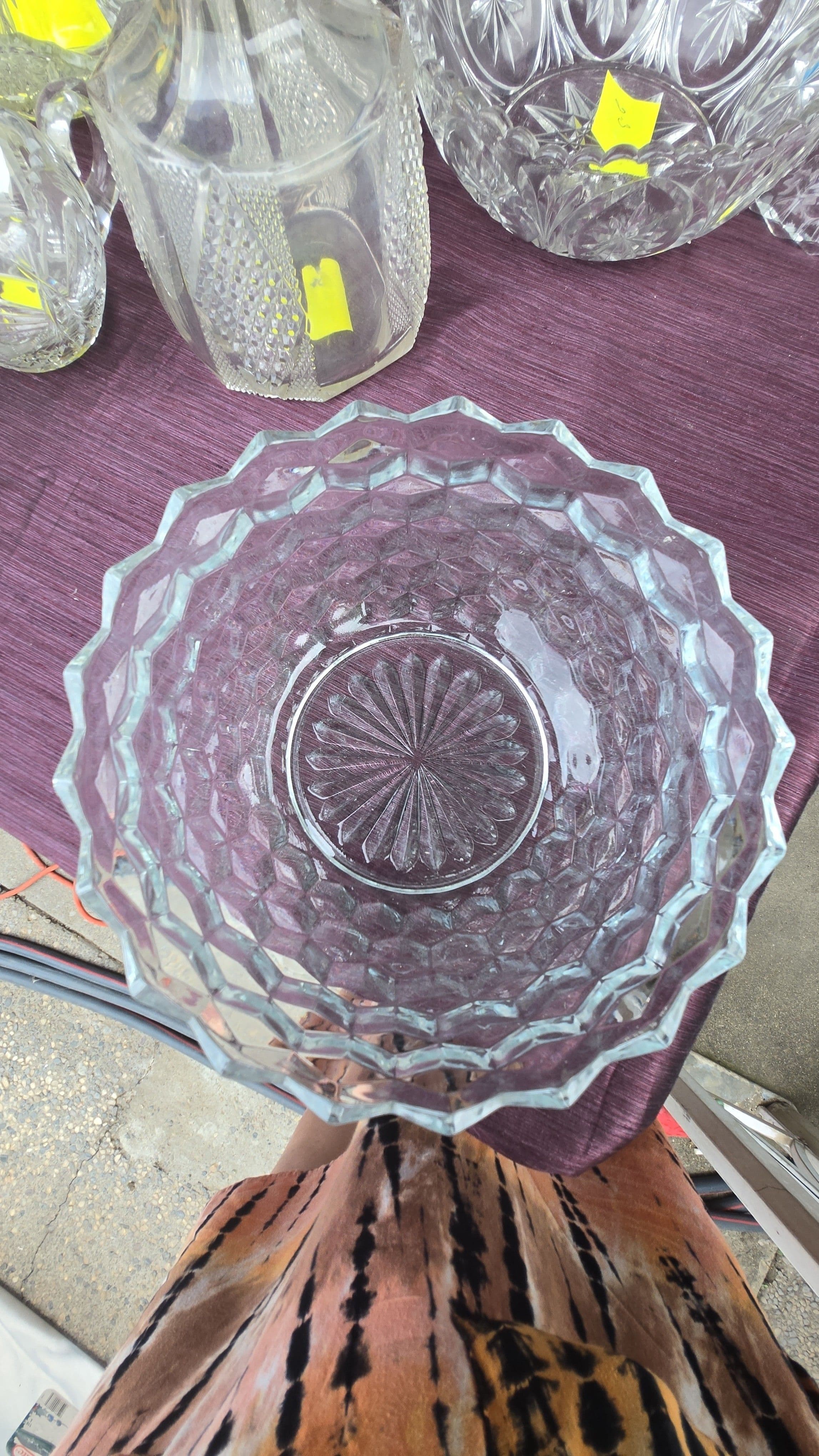 Fostoria American Clear Cubist 9"