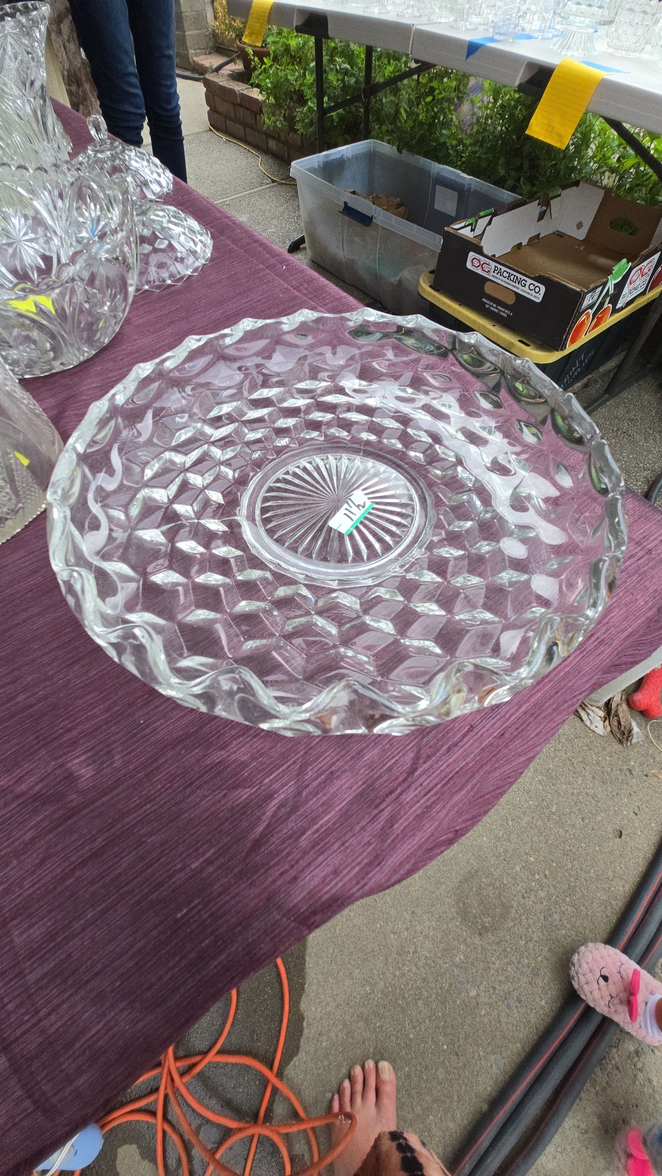 Fostoria American Clear Cubist 11.5"