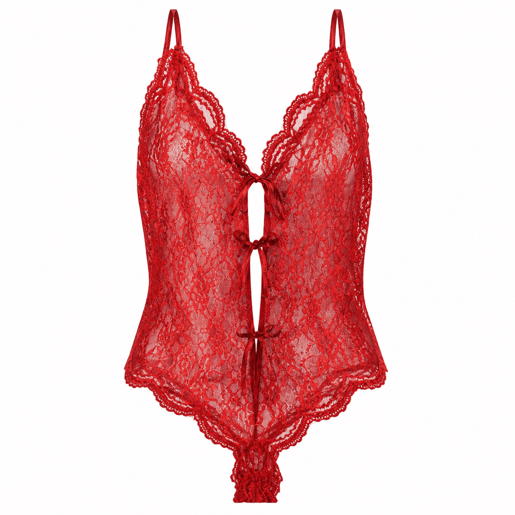 Solange Satin Red Lace Bodysuit Size 18/20