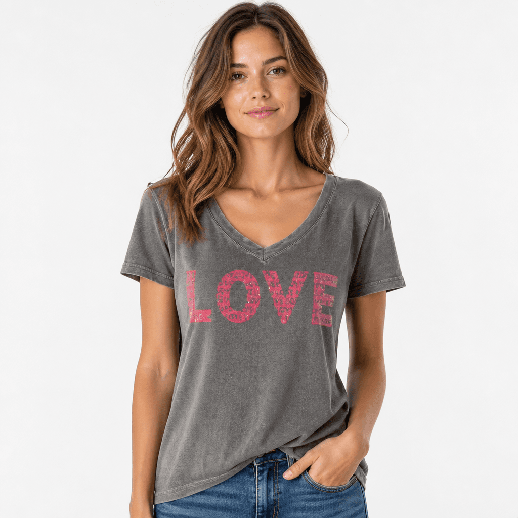 Bobbie Brooks Women's V-Neck Love T-Shirt Size S