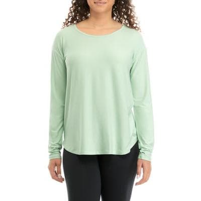 ZELOS Long Sleeve Twist Back T-Shirt, Mint, X-Large