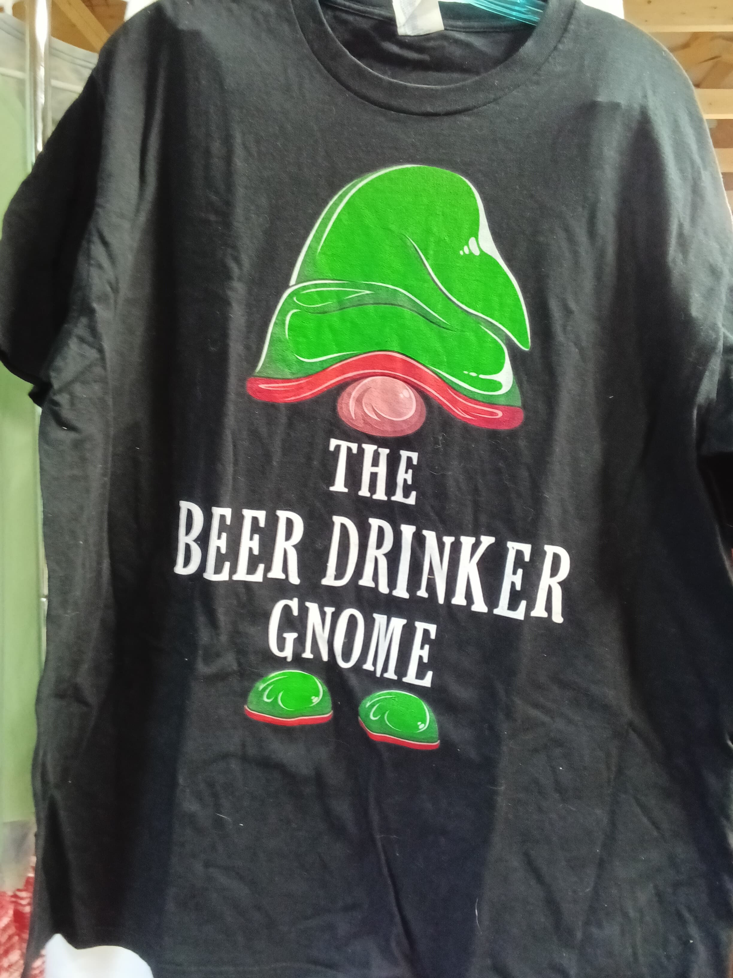 Port & Company Beer Drinker Gnome T-Shirt Size L