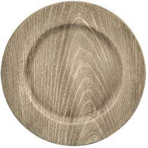 Faux Wood Charger Plates in Grey