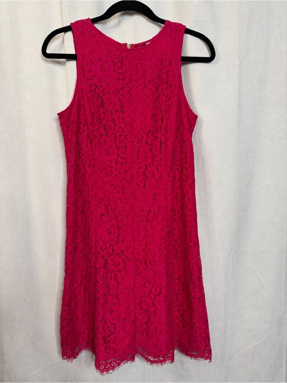 358. Kensie Hot Pink Floral Lace Sleeveless Fit & Flare Dress Size Small