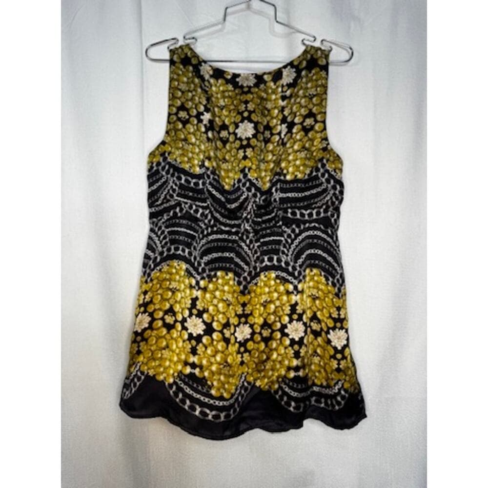 421. CAbi Silk Chain Print Sleeveless Tunic Top Size M