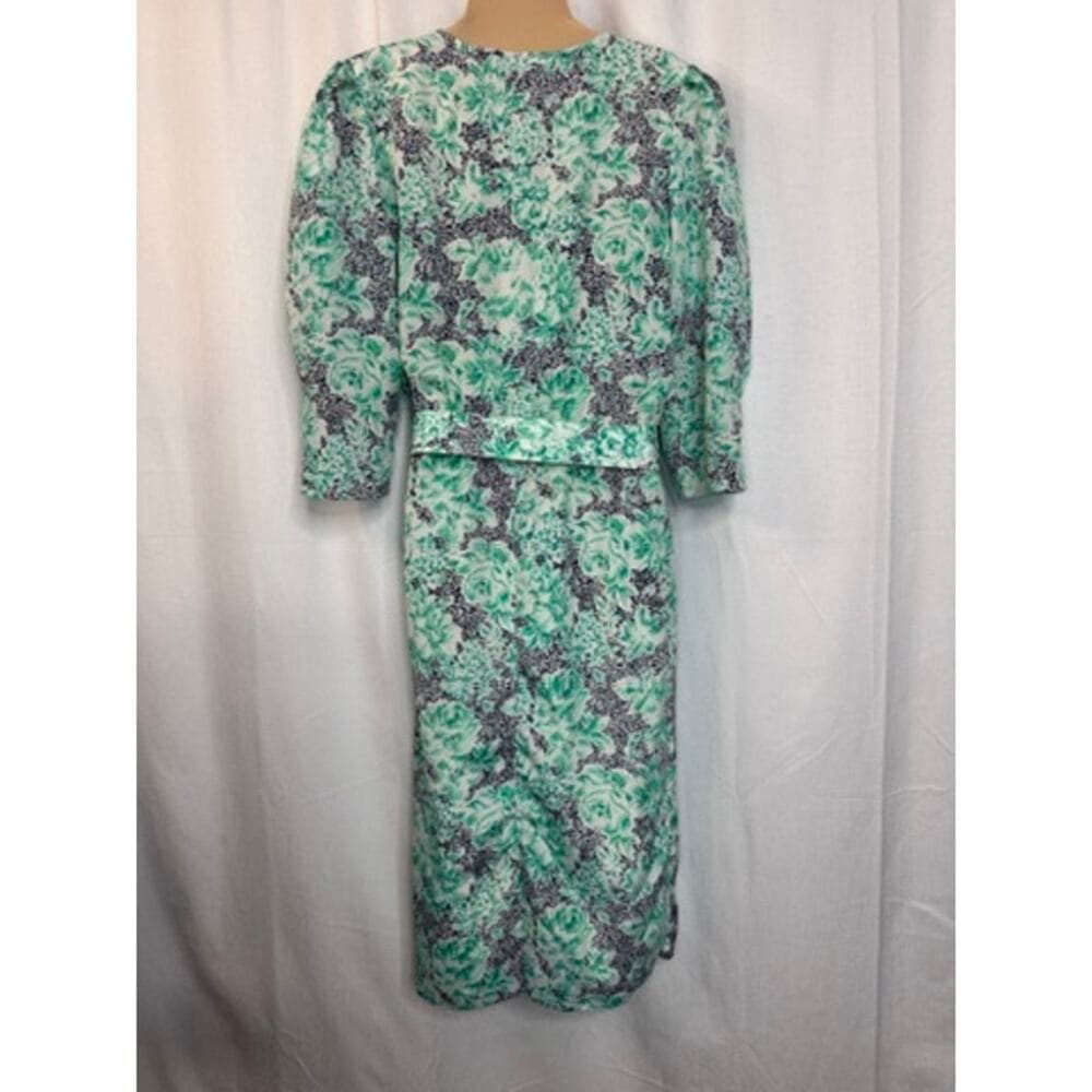 380. Pellini by Von Bramlett Vintage Floral Belted Dress Size L