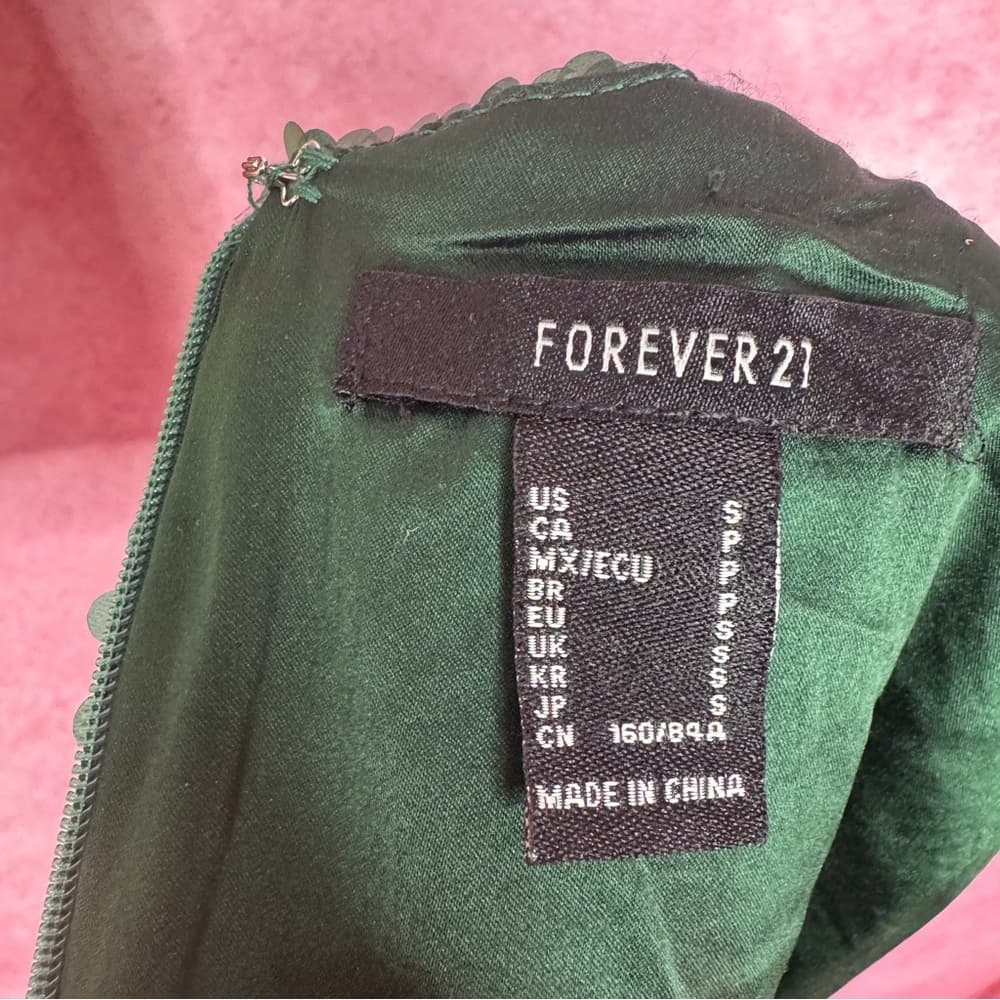 219. Forever 21 Green Sequin Sleeveless Mini Dress S