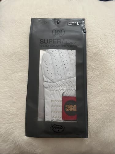 G/Fore USC Limited Edition Golf Glove Womens Left L Leather White Red Super Luxe