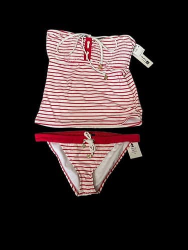 Sperry Top sider Women's Tankini swimsuit 2 piece stripe Size Medium/Small Red