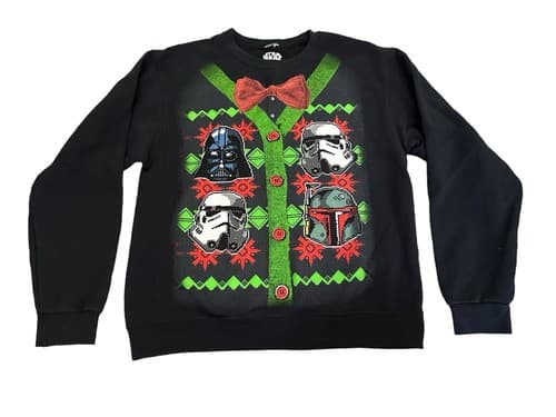 STAR WARS Medium Darth Vader UGLY CHRISTMAS SWEATER SWEATSHIRT Storm Trooper M