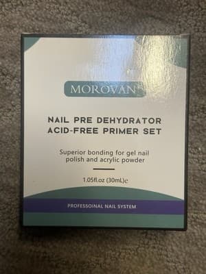 New 2 Pack Morovan Nail Primer & Dehydrator for Acrylic Nails No Burn