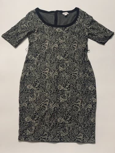 Pea in the Pod Maternity Dress Paisley Black Tan Size Medium READ