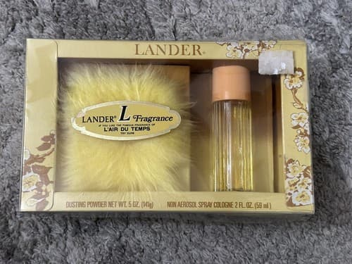 Vintage Lander L Fragrance Spray Cologne and Dusting Powder In Original Box