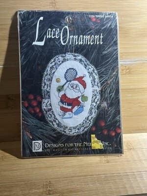 Designs for the Needle Lace Ornament Kit #1226 Tennis Santa Sealed Vintage