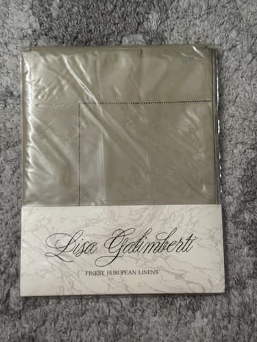 Lisa Galimberti 2 Queen Pillow Shams TAN BROWN 21” X 30” egyptian cotton ITALY