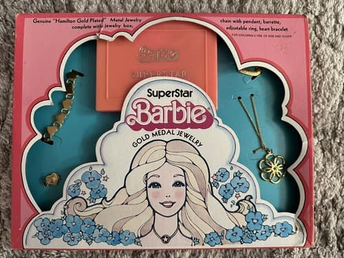 Vintage 1977 Barbie SuperStar Gold Medal Jewelry Set Rare