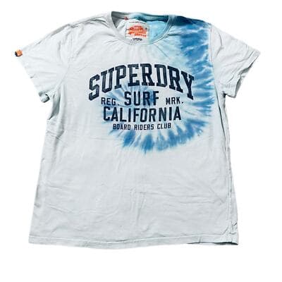 Mens Tie dye Superdry Surf Tee T-Shirt Large Blue