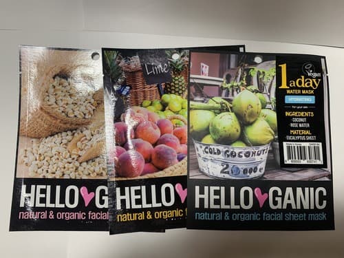 Hello Ganic Vegan Natural Organic Face Masks Set Of Three 3
