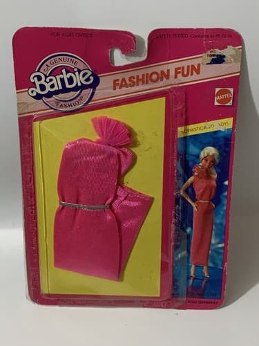 VINTAGE BARBIE #5720 HOT PINK GOWN W/FLOWER ACCENT VERY HARD TO FIND #5748 1984