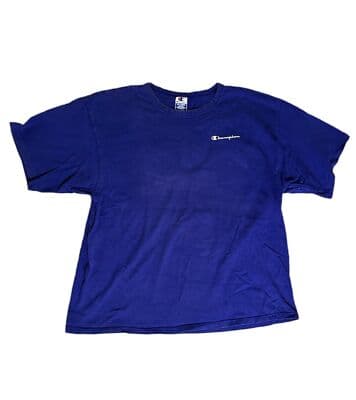 Vintage 90s Basic Blue Champion Script Logo T Shirt Mens Size XXL basic crewneck