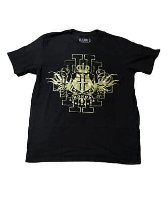 LL Cool J Men’s Graphic Logo T-Shirt size Large Black Gold Rap Tee streetwear