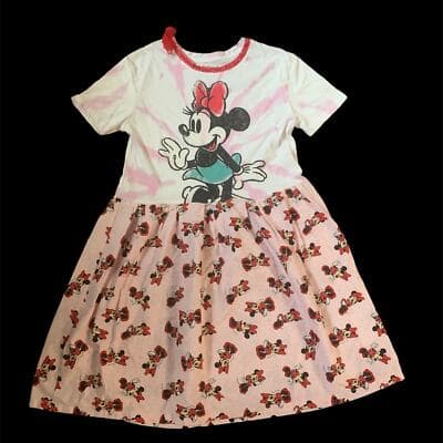 Upcycled Minnie Mouse Dress Adult Womens medium Handmade