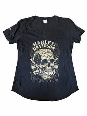 Harley Davidson Nassau Bahamas Shirt Women L Black Short Sleeve T-shirt