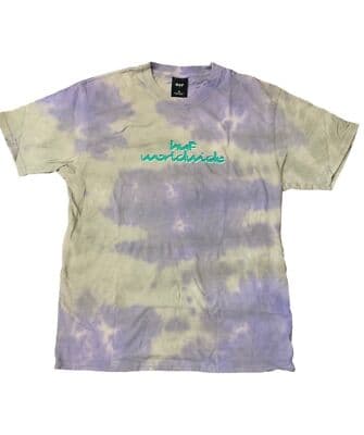 Huf Worldwide Tie Dye Skater tee mens Medium T-Shirt