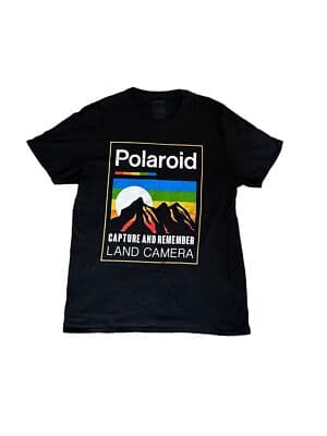 Polaroid T-shirt ‘capture and remember land camera’ black size large