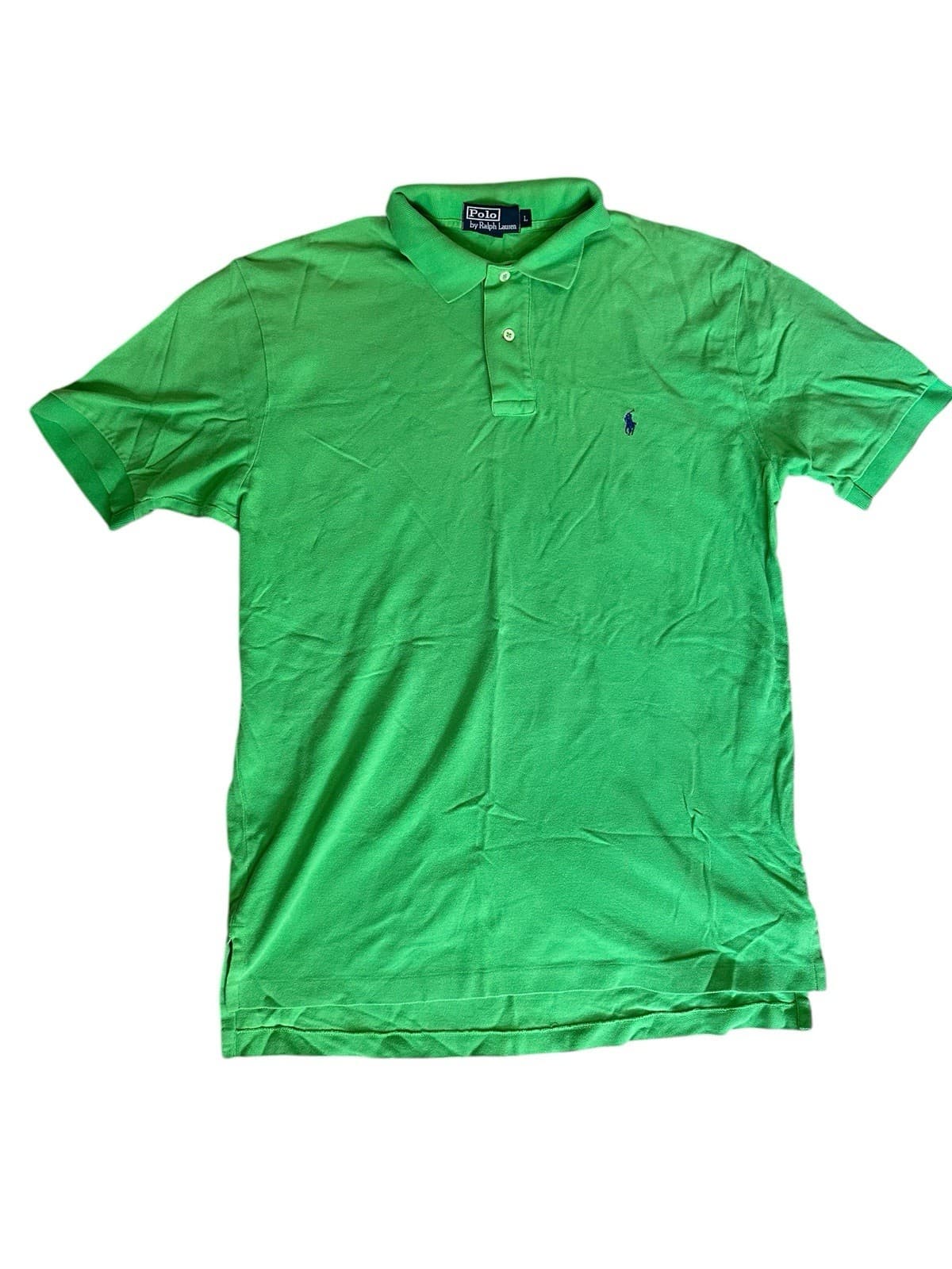 POLO by RALPH LAUREN Classic Polo Shirt w Small Pony Logo in Green Sz Large L