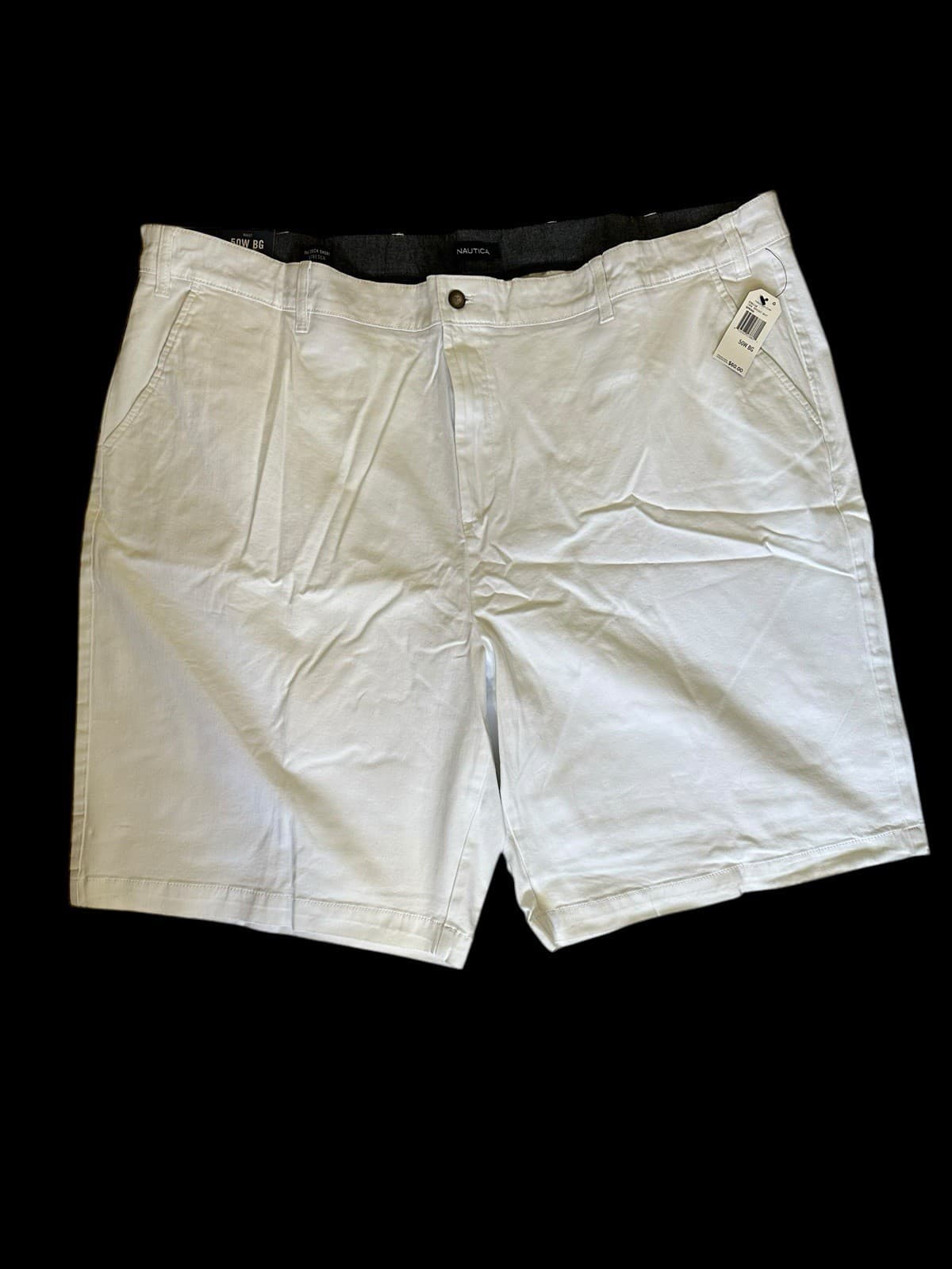 Nautica Size 50WBG White Cotton Deck Shorts New With Tag
