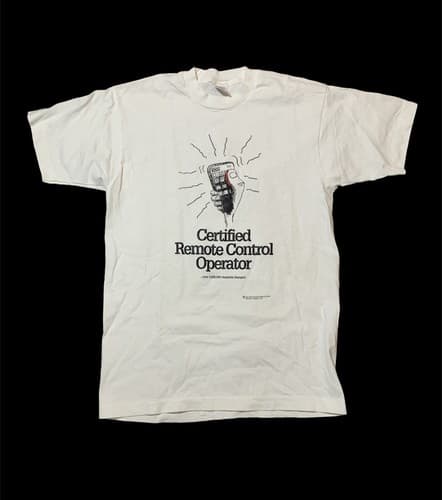 Vintage 1992 Bad Habits Certified Remote Control Op T-Shirt Single Stitch Novelt