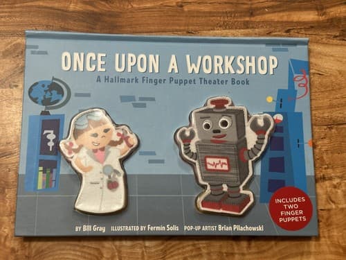 ONCE UPON A WORKSHOP Hallmark Finger Puppet Theater Book 2 Finger Puppets NEW HB