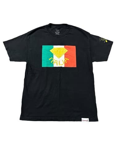 Diamond Supply Co T Shirt Mens Size Large Italia USA Italian Flag