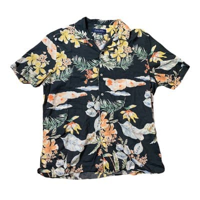 Mens L Zara Man flowy Hawaiian shirt