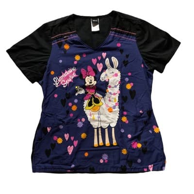 Minnie Mouse Tooniforms Licensed Disney V Neck Scrub Top Cherokee
