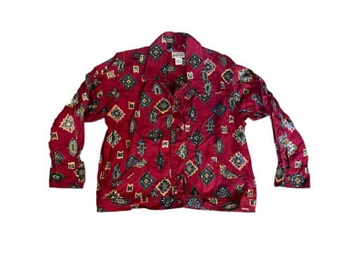 Brownstone Studio vintage Womens Western Button Up Long Sleeve shirt Large Art