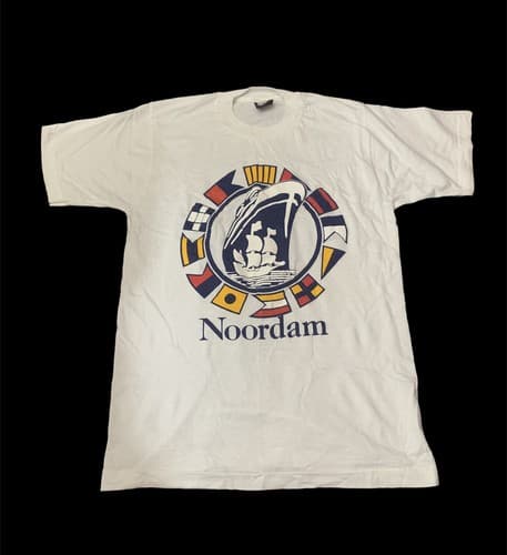 Mens Vintage Medium Cruise Ship Logo MS Noordam Amsterdam Screen Stars T-Shirt