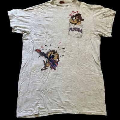 Vintage Pocket OSFA Taz Looney Tunes Sleep T-Shirt ZOO CREW