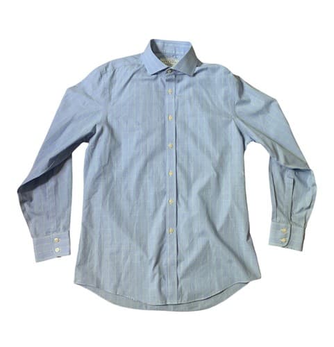 Charles Tyrwhitt Non Iron Slim Fit - Size 15.5/33in Blue & Green Button Up Shirt