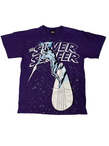 Silver Surfer Marvel Large T-Shirt Vintage Mad Engine Buscema Art Rare AOP