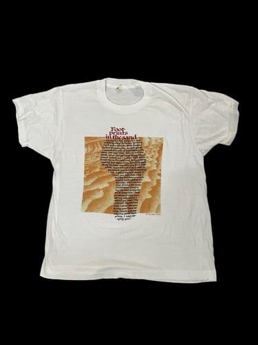 Screen Stars Vintage Single Stitch Foot Prints In Sand Religious T-Shirt Medium