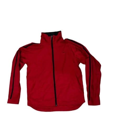 Nike Jacket Womens Medium (8-10) Red Black Running Full Zip Lightweight Ladies