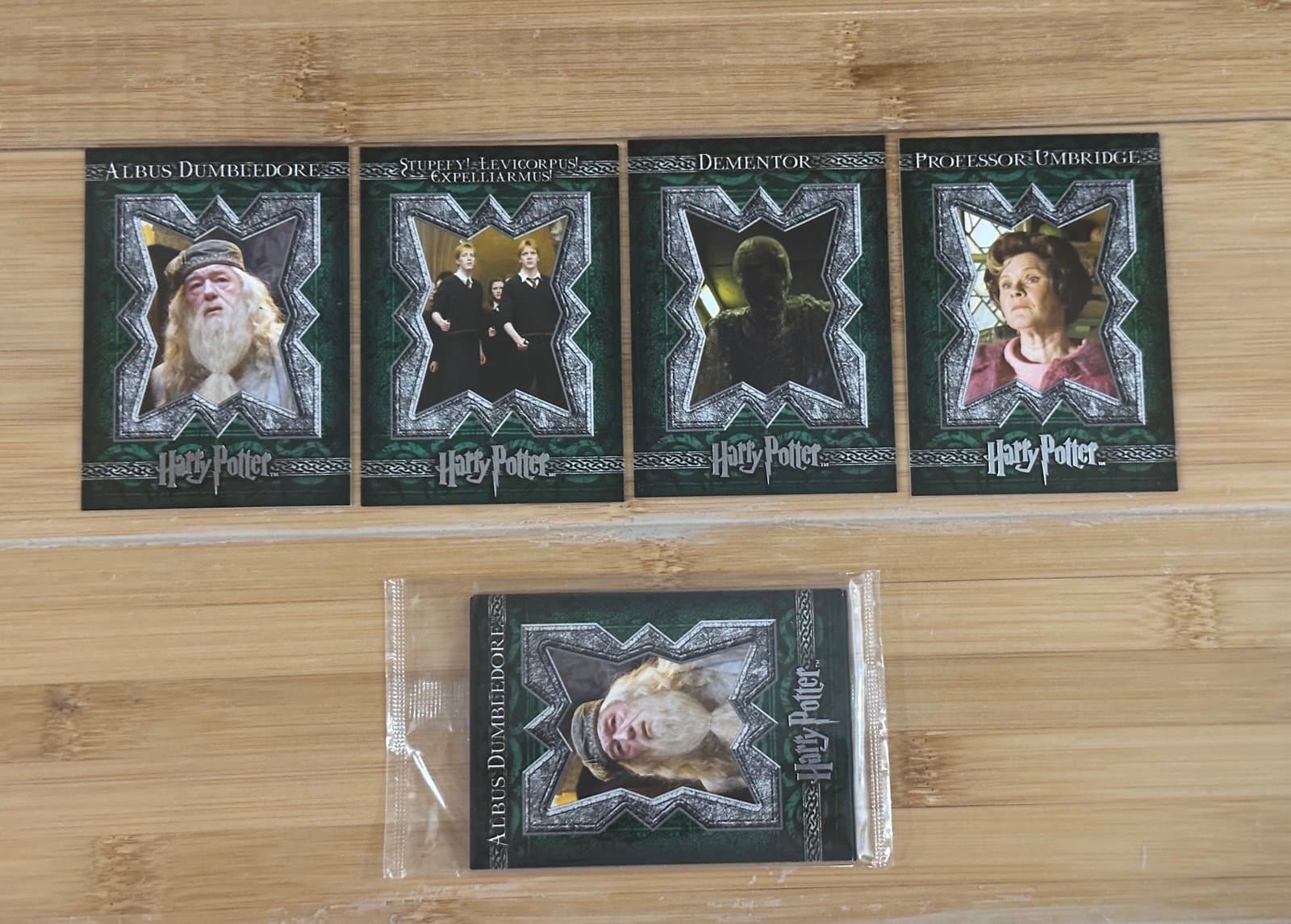 Harry Potter Trading Cards 1 Pack 4 Rare Stupefy! Dementor Dumbledore Umbridge