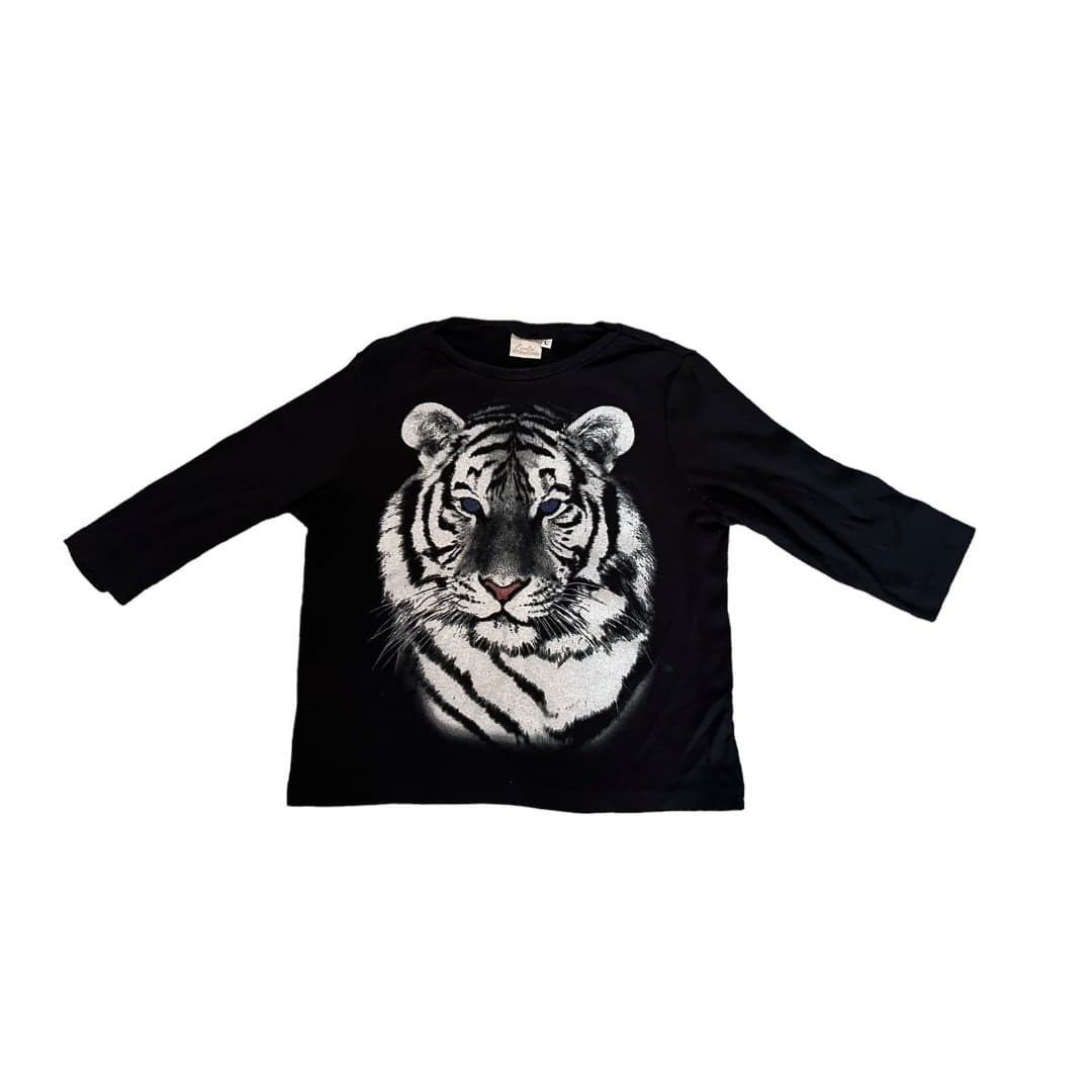 Vintage Fiorlini International White Tiger 3/4 Sleeves Womens Shirt