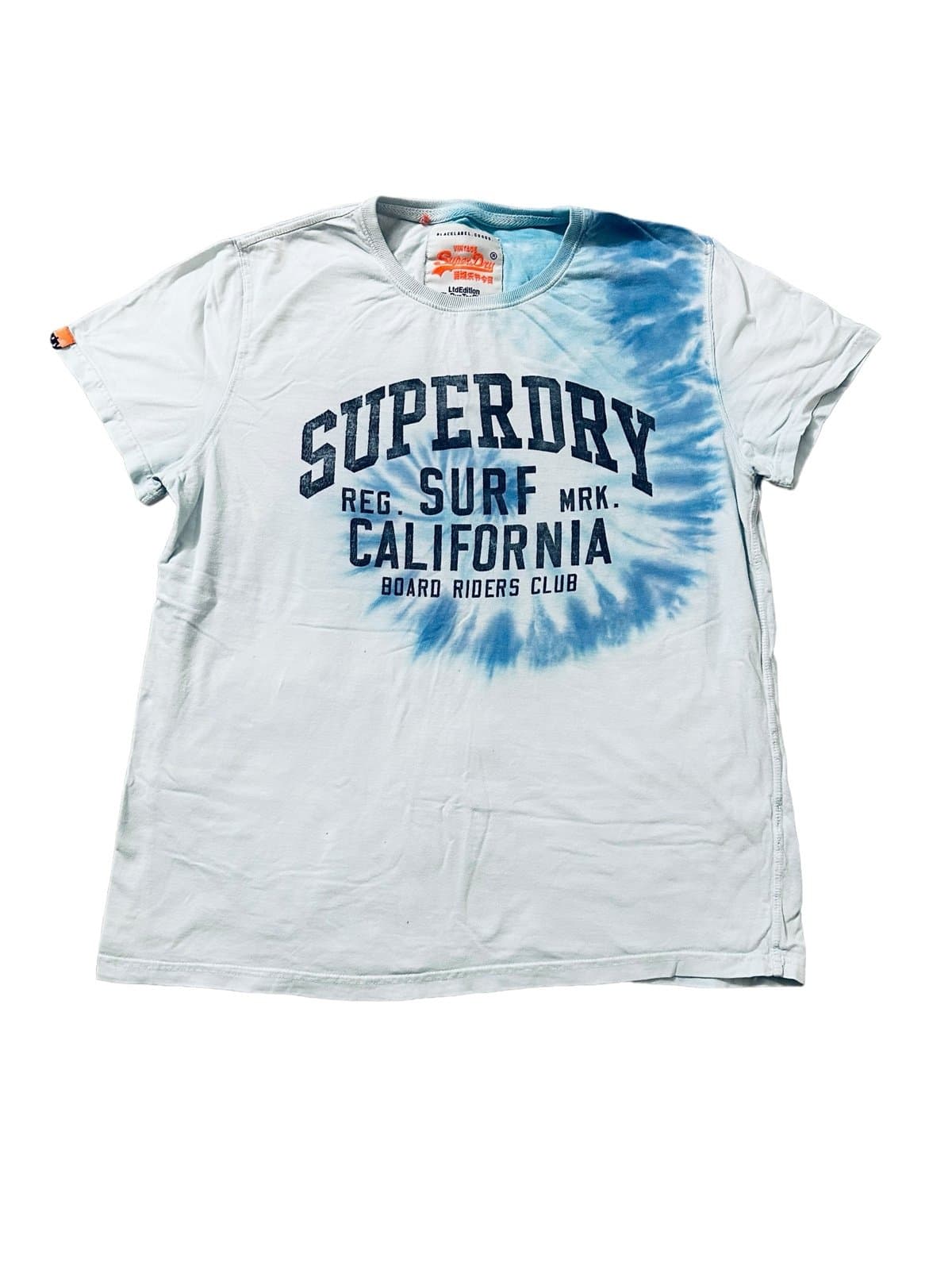 Mens Tie dye Superdry Surf Tee T-Shirt Large Blue