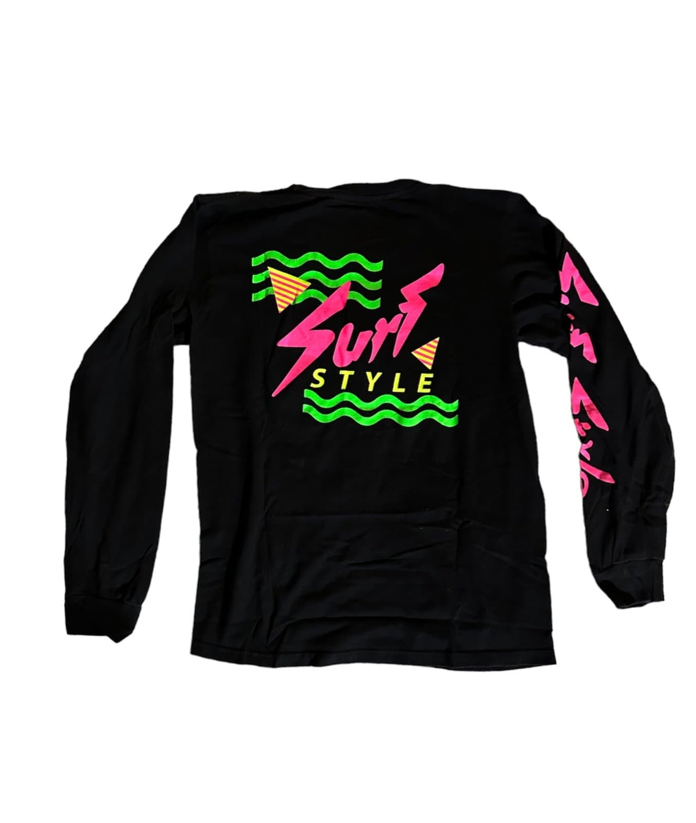 Surf Style Long Sleeve Mens Small Retro Neon Shirt