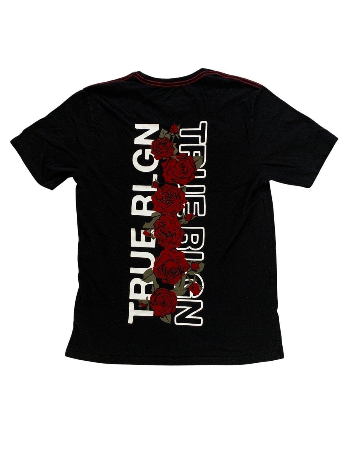 Mens Medium True Religion Graphic Roses Red black shirt