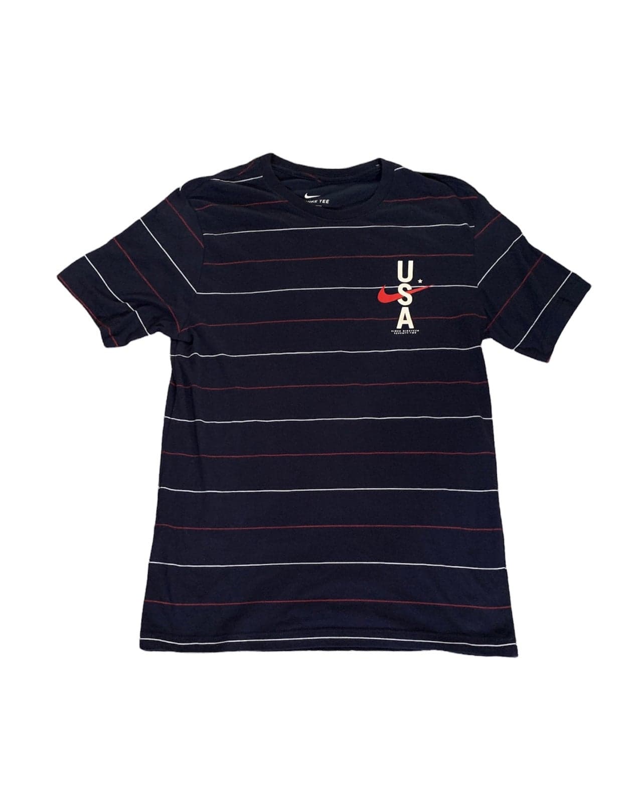 Mens Nike Olympic T-Shirt Striped Small embroidered